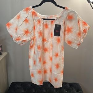 Levi's Women’s Akiko blouse, Starburst Persimmon color, size S, 100% cotton